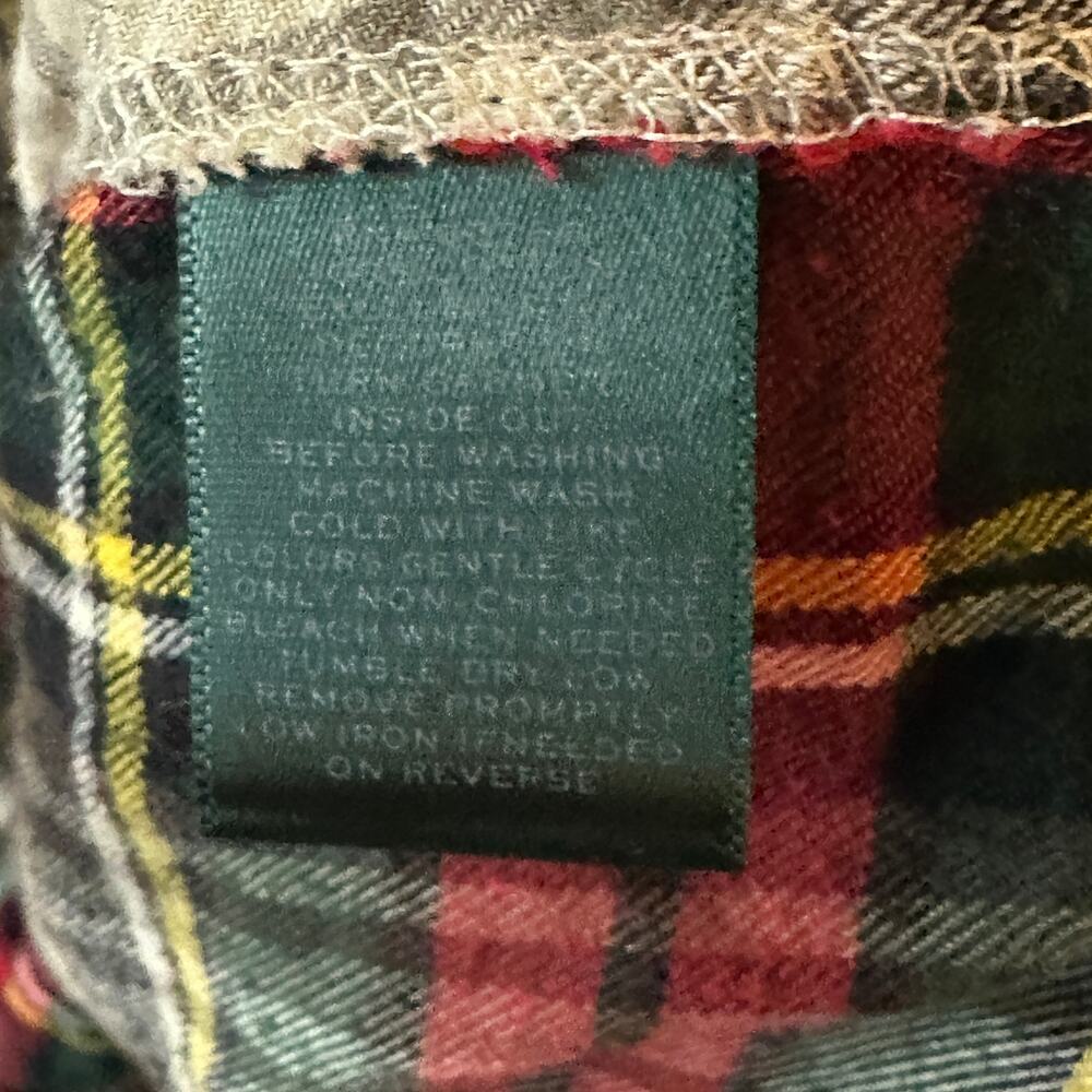 Ralph Lauren Plaid Flannel Nightshirt Womens Medium Green Red Tartan Sleep Shirt - Picture 6 of 8